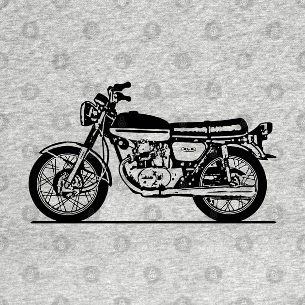 CB175 Motorcycle Sketch Art by DemangDesign